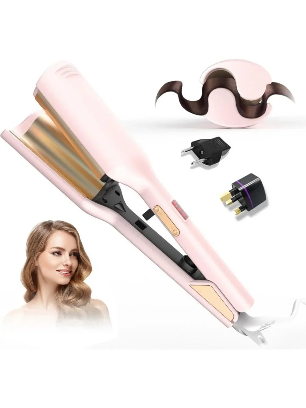 Mini Waver Curling Iron - Ionic Deep Waver with Ceramic 2 Barrel, Easy to Use